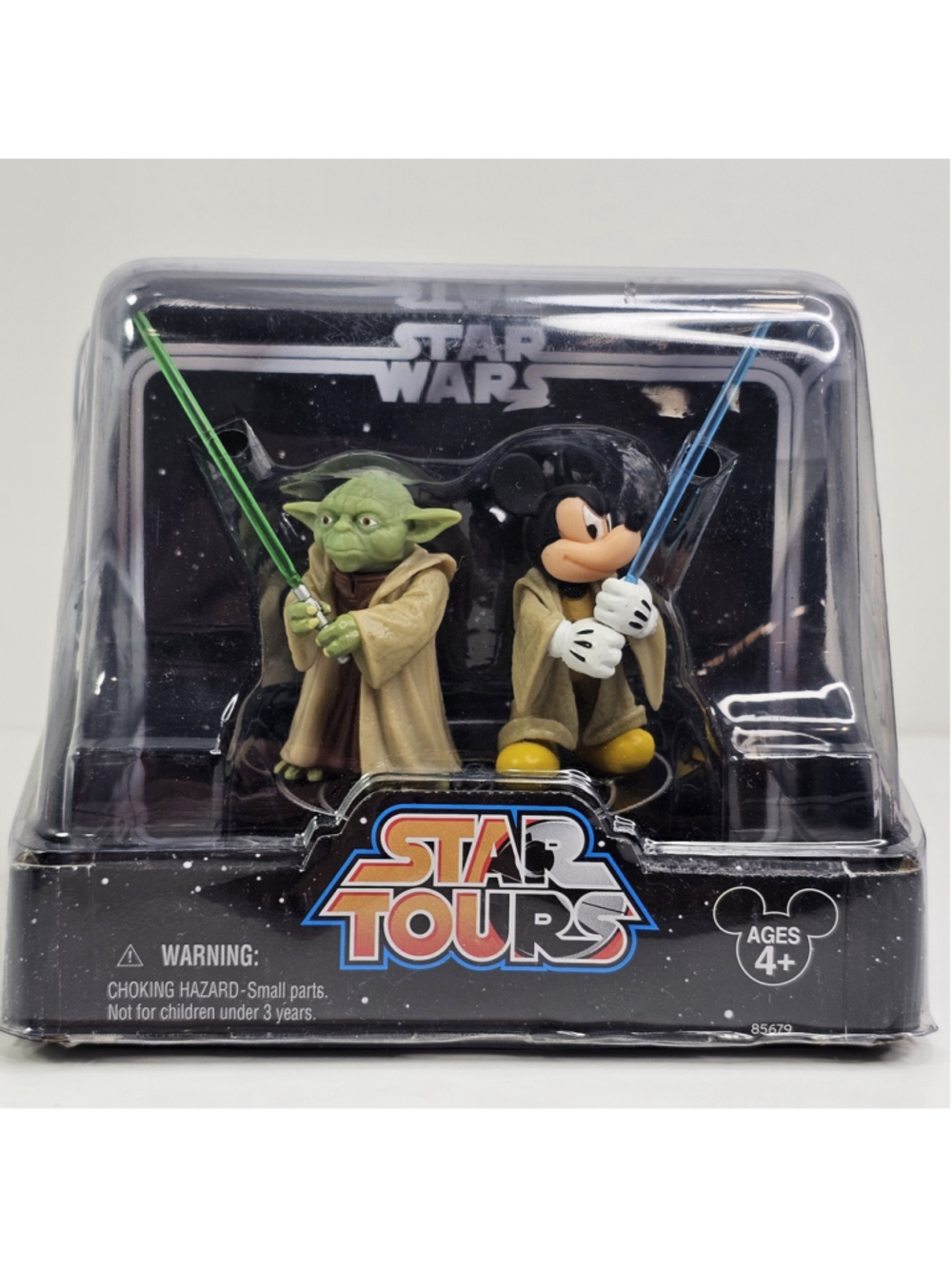 Disney Star Wars Star Tours Jedi Mickey and Yoda Figures 2pc 2005 W/ BOX